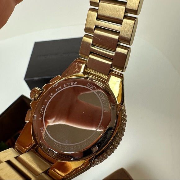 Michael Kors gold crystal halo MK5756 chronograph watch - Picture 6 of 7